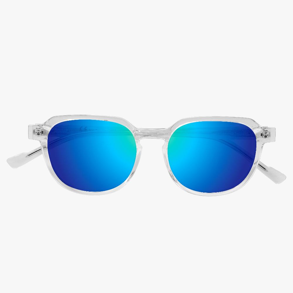 Scicon Occhiali da sole Vertex Cristallo/Lenti Blu Specchiate Trasporto libero internazionale