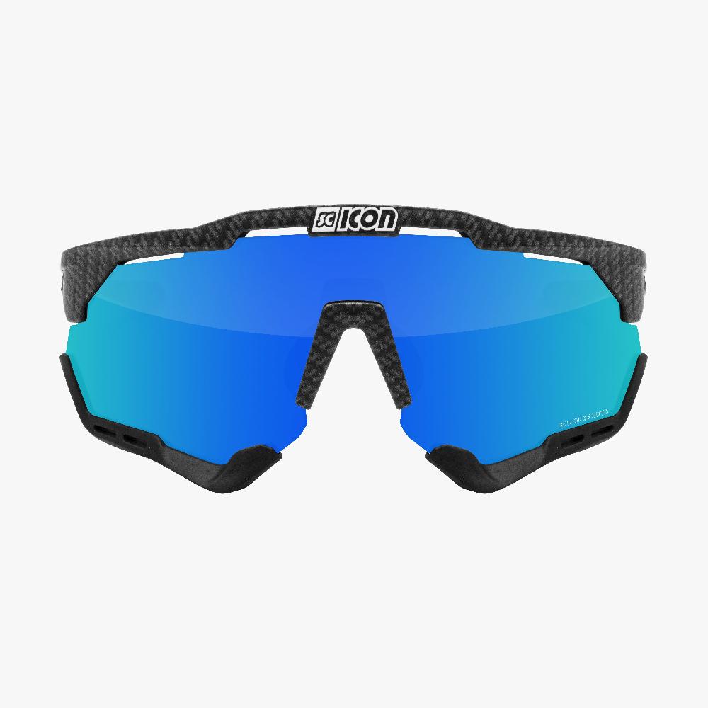 Scicon Aeroshade Occhiali Ciclismo Carbon Opaco/Blu Offerta settimanale