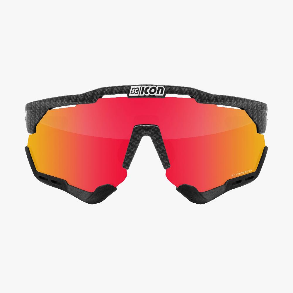 Scicon Aeroshade Occhiali Ciclismo Carbon Opaco/Rosso Ritorno libero