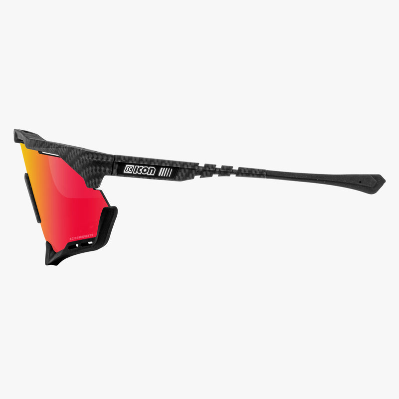 Scicon Aeroshade Occhiali Ciclismo Carbon Opaco/Rosso Ritorno libero