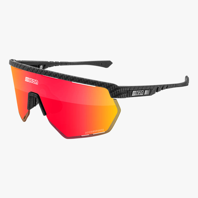 Scicon Aerowing Occhiali Ciclismo Carbon Opaco/Rosso Outlet
