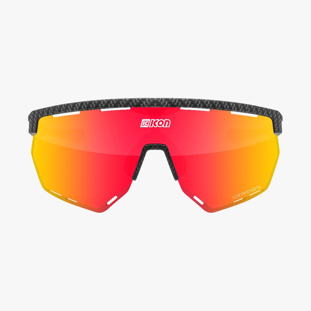 Scicon Aerowing Occhiali Ciclismo Carbon Opaco/Rosso Outlet