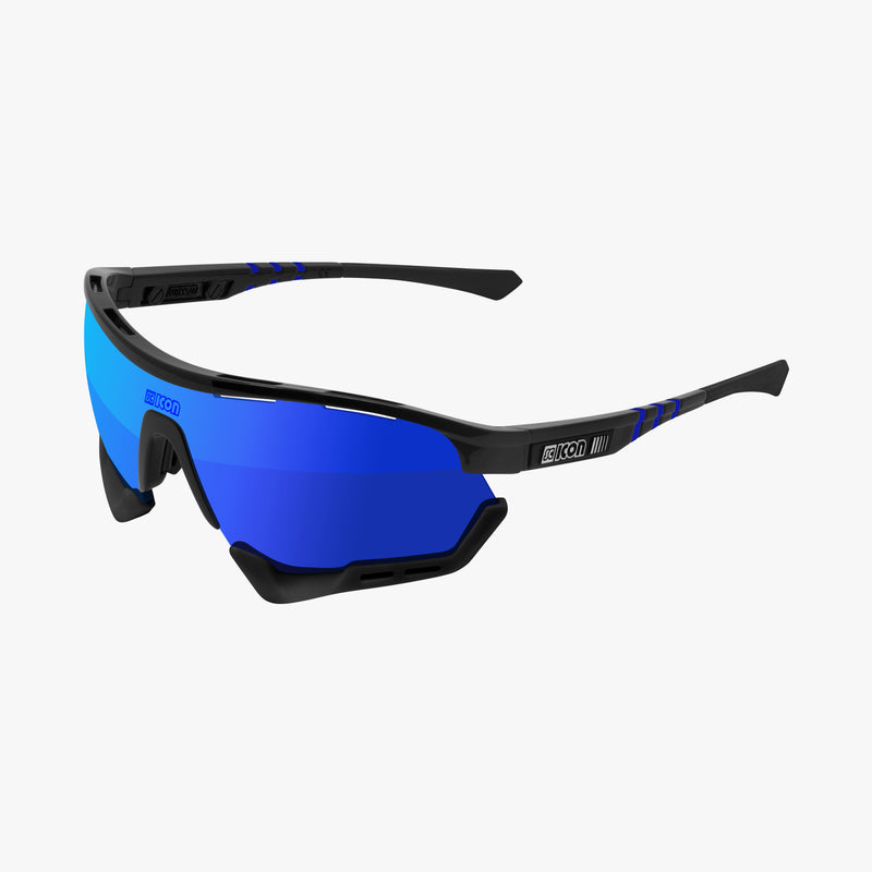 Scicon Aerotech XXL Occhiali Sportivi Nero/Blu Presa