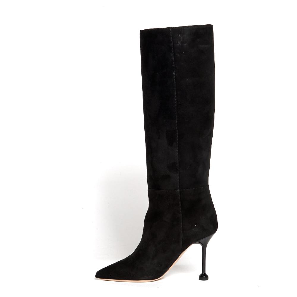 Sorelle Perego stivale in camoscio nero tacco 90 mm Vendita Economica