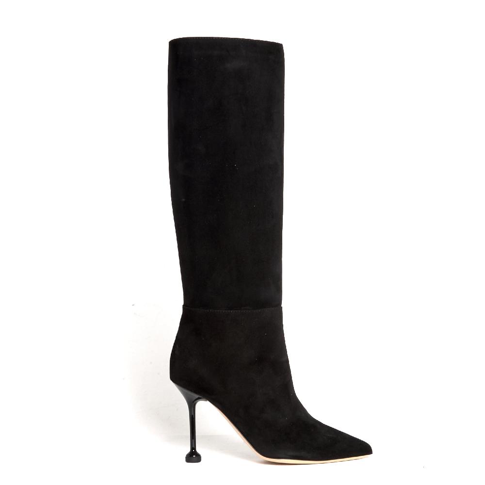 Sorelle Perego stivale in camoscio nero tacco 90 mm Vendita Economica