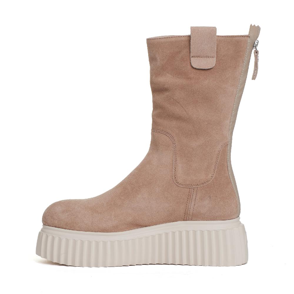 Sorelle Perego stivaletto fondo bianco in camoscio beige Comprare a buon mercato