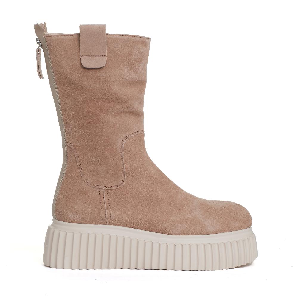 Sorelle Perego stivaletto fondo bianco in camoscio beige Comprare a buon mercato
