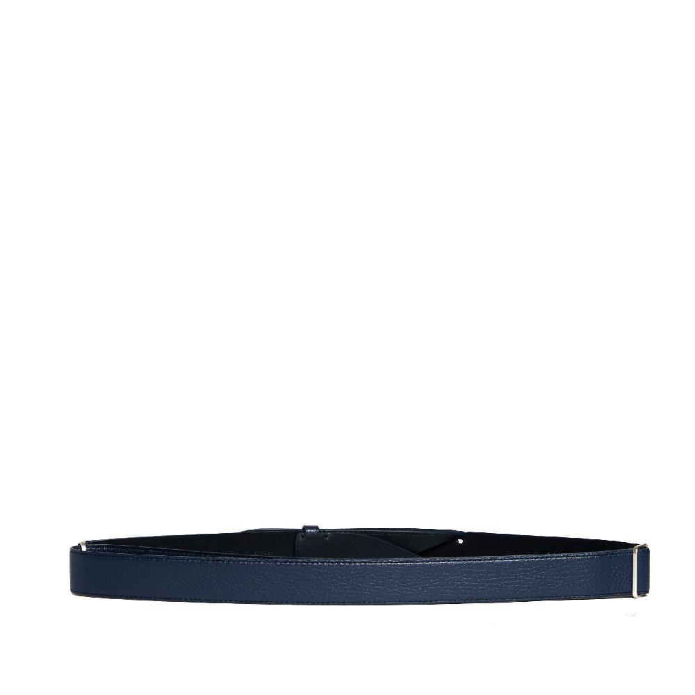 Sorelle Perego cintura nobuckle pelle martellata blu Black Friday