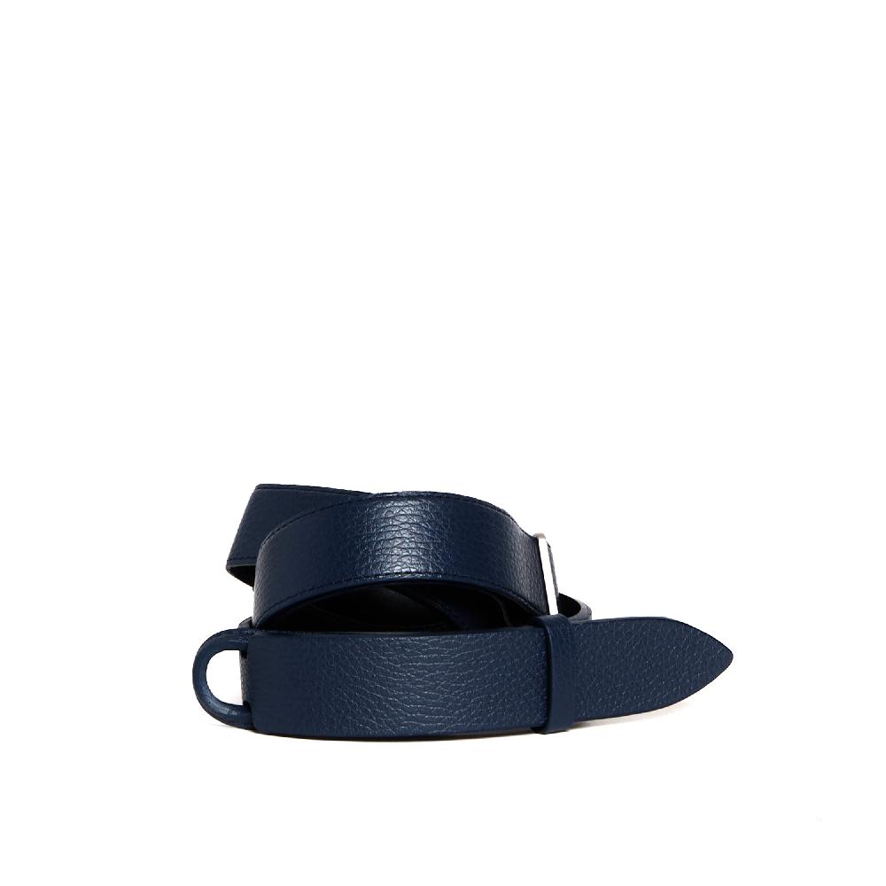 Sorelle Perego cintura nobuckle pelle martellata blu Black Friday