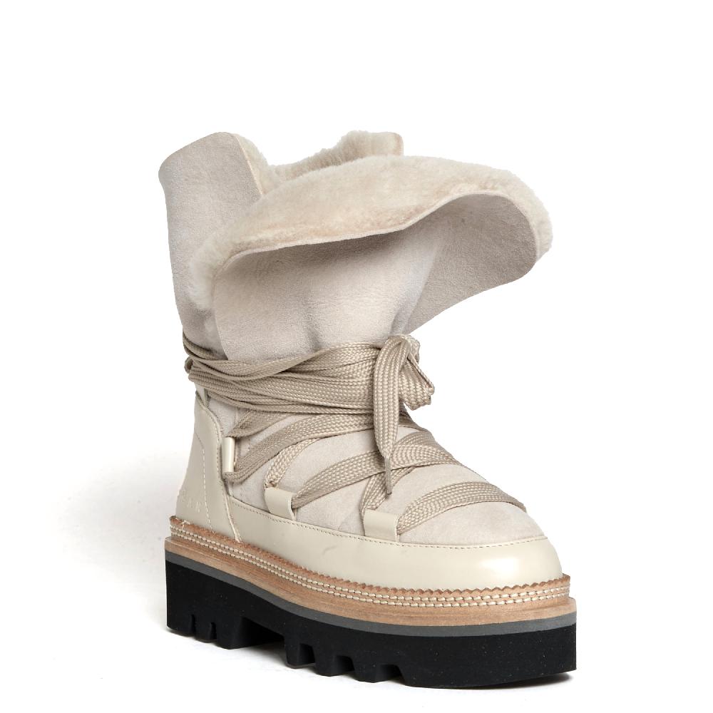 Sorelle Perego stivaletto montone beige Smaltimento dello stoccaggio