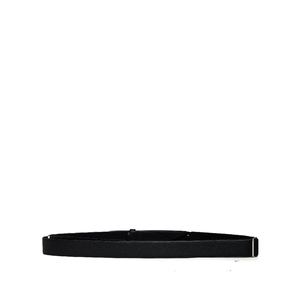 Sorelle Perego cintura nobuckle in pelle martellata nera Sconti VIP