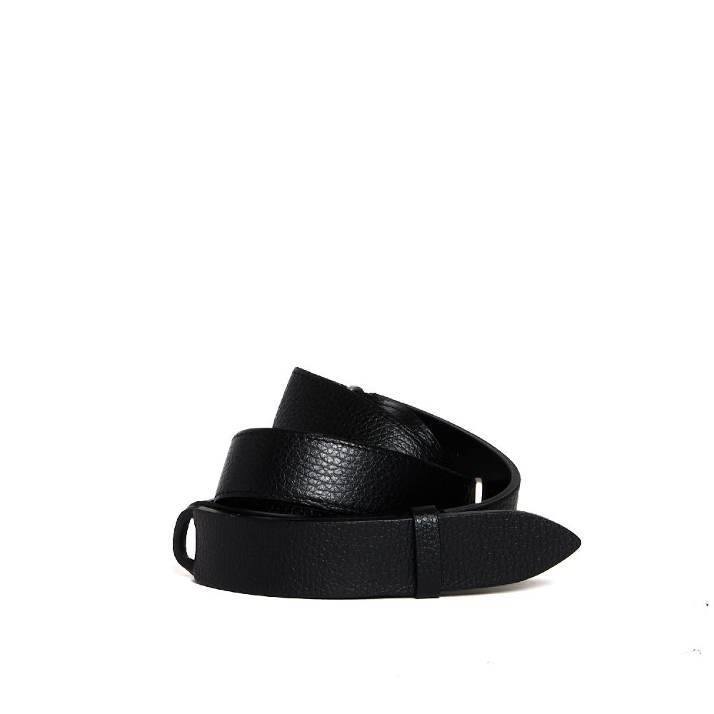 Sorelle Perego cintura nobuckle in pelle martellata nera Sconti VIP