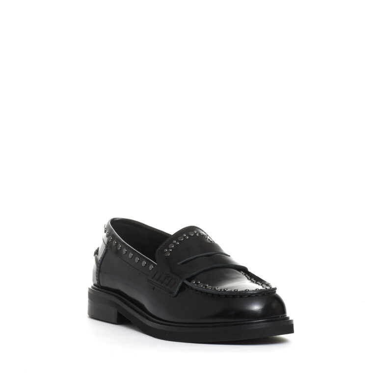 Sorelle Perego mocassino nero con borchie Fino al 60% di sconto