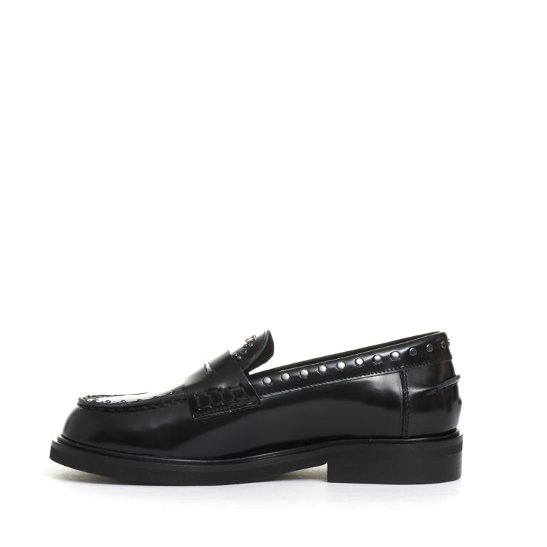 Sorelle Perego mocassino nero con borchie Fino al 60% di sconto