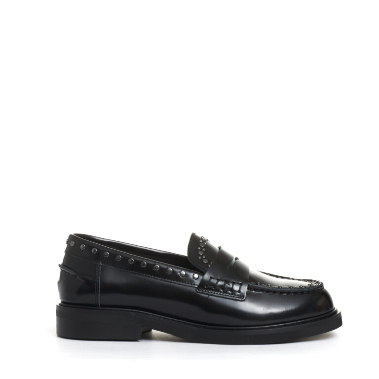 Sorelle Perego mocassino nero con borchie Fino al 60% di sconto