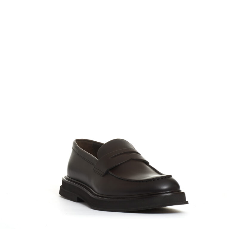 Sorelle Perego mocassino pelle marrone fondo gomma sbordato Black Friday Prezzi