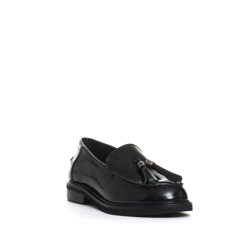 Sorelle Perego mocassino nero con nappine In vendita