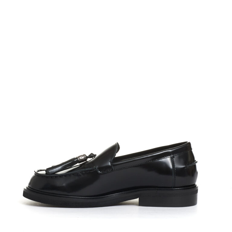 Sorelle Perego mocassino nero con nappine In vendita
