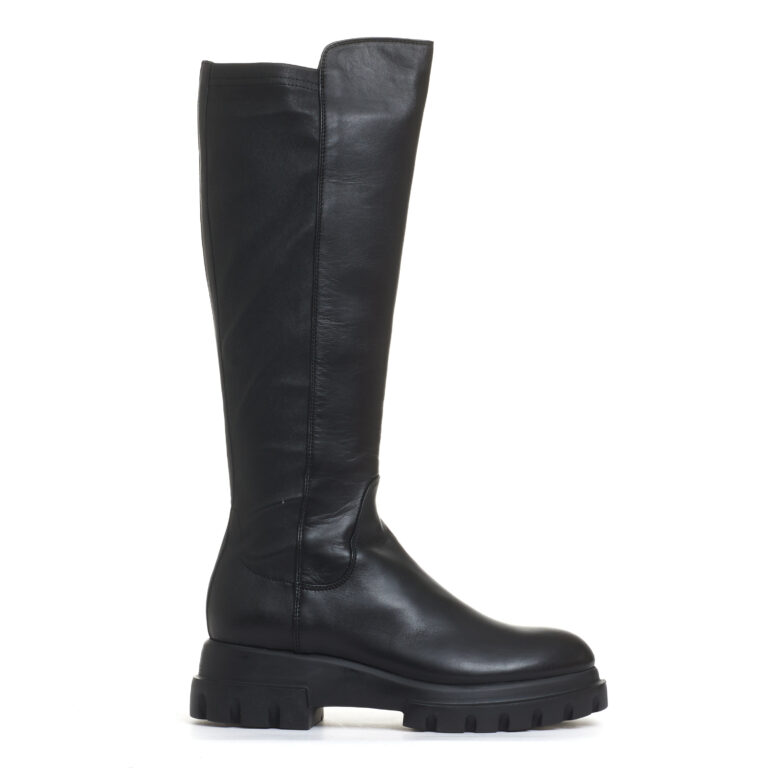 Sorelle Perego stivale stretch in pelle nera 2025