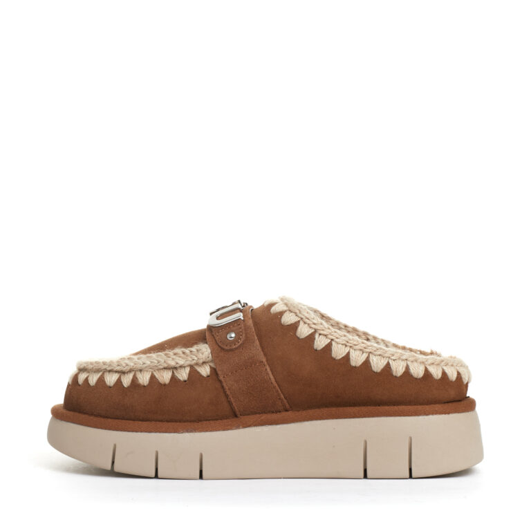 Sorelle Perego ciabatta camoscio cuoio con logo metallo Promozione