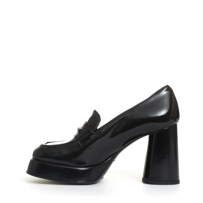 Sorelle Perego mocassino vernice nero platò tacco 90 mm Negozi Online