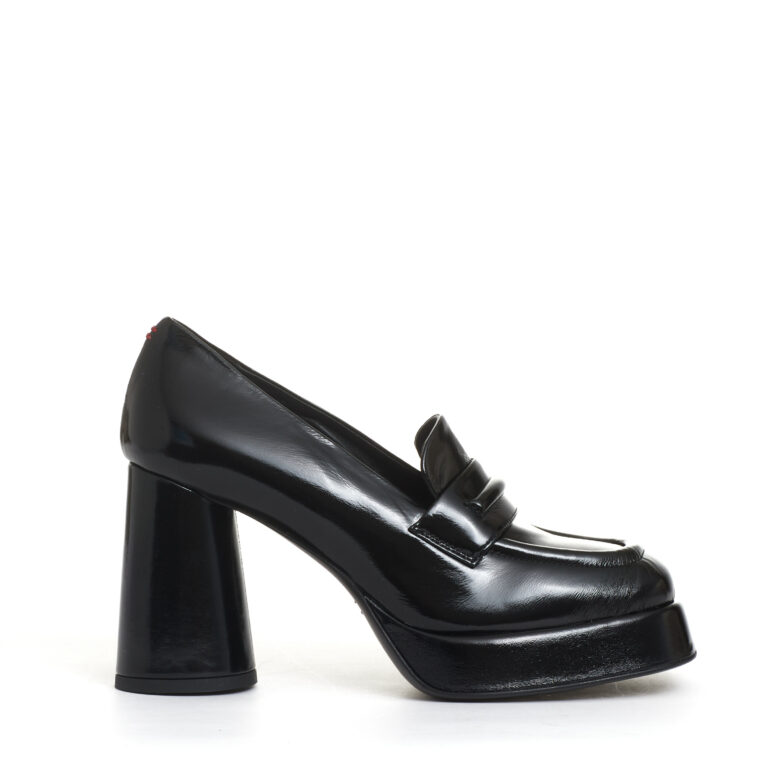 Sorelle Perego mocassino vernice nero platò tacco 90 mm Negozi Online