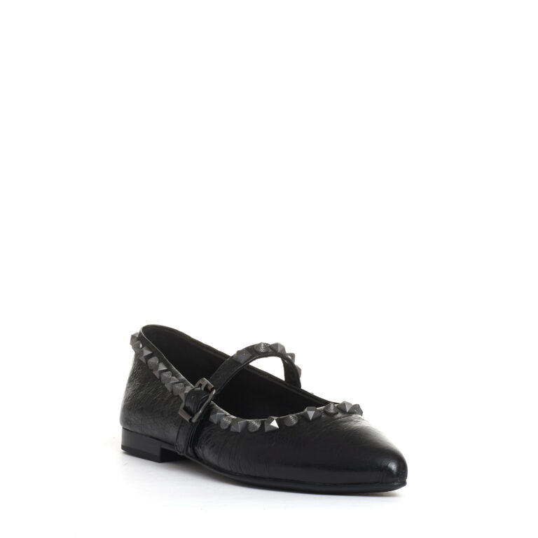 Sorelle Perego ballerina pelle nera borchie Saldi