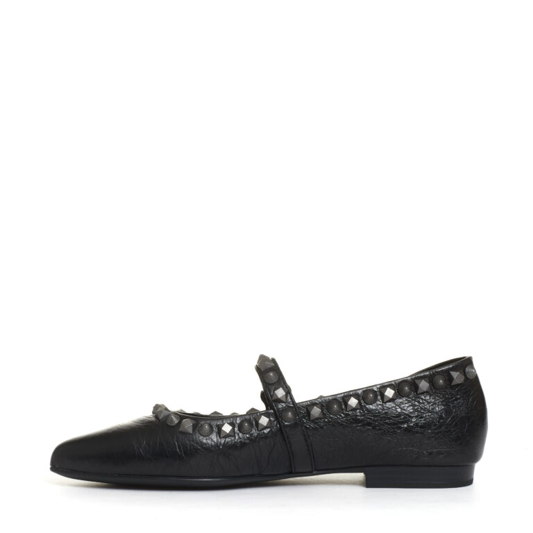 Sorelle Perego ballerina pelle nera borchie Saldi