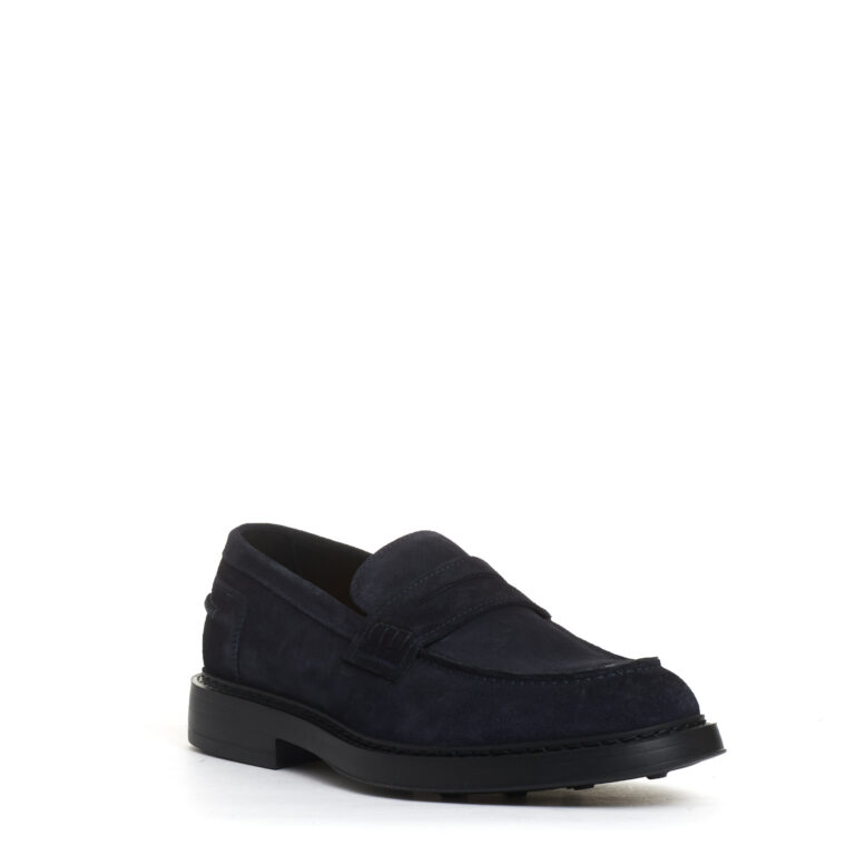 Sorelle Perego mocassino camoscio blu fondo in gomma Offerte