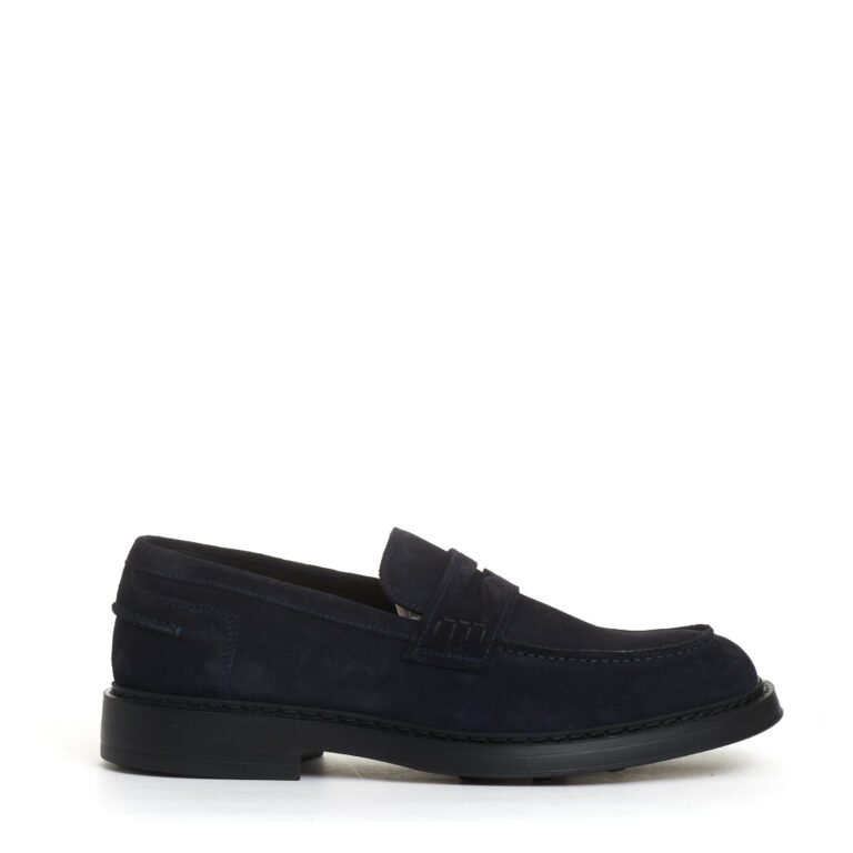 Sorelle Perego mocassino camoscio blu fondo in gomma Offerte