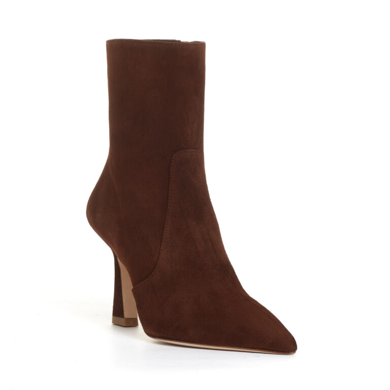 Sorelle Perego stivaletto camoscio caffe tacco 80 mm Saldi Di Fabbrica