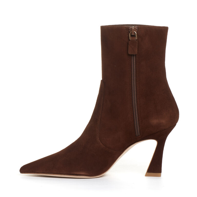 Sorelle Perego stivaletto camoscio caffe tacco 80 mm Saldi Di Fabbrica