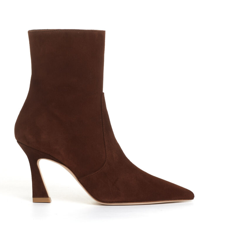 Sorelle Perego stivaletto camoscio caffe tacco 80 mm Saldi Di Fabbrica
