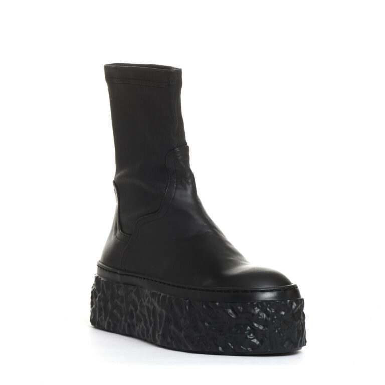Sorelle Perego stivaletto elasticizzato nero fondo in gomma alto Nuova