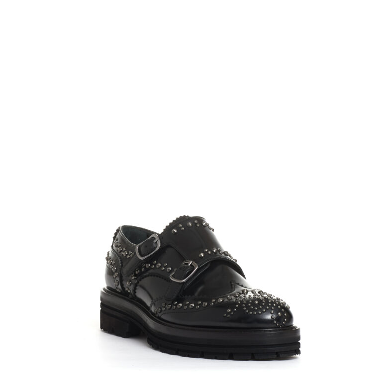 Sorelle Perego doppia fibbia nera con borchie Moda