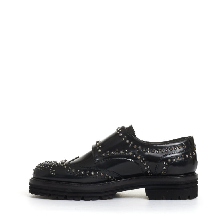 Sorelle Perego doppia fibbia nera con borchie Moda