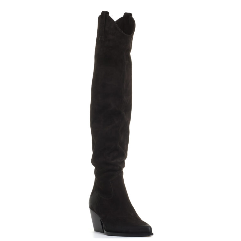 Sorelle Perego stivale texano in camosco testa di moro Offerta speciale