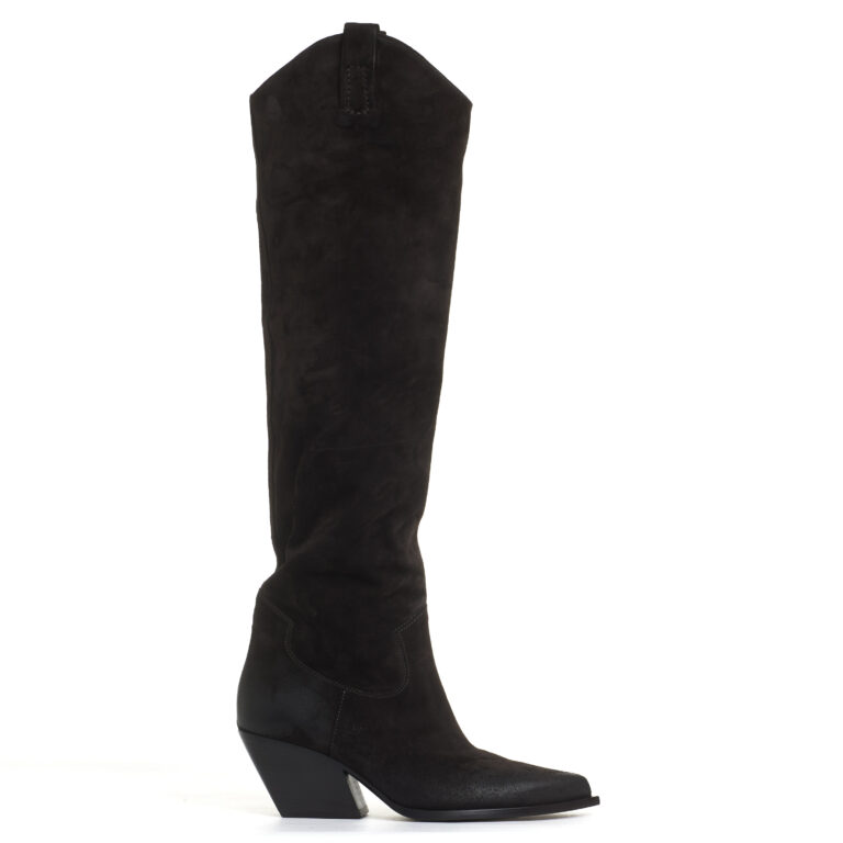 Sorelle Perego stivale texano in camosco testa di moro Offerta speciale