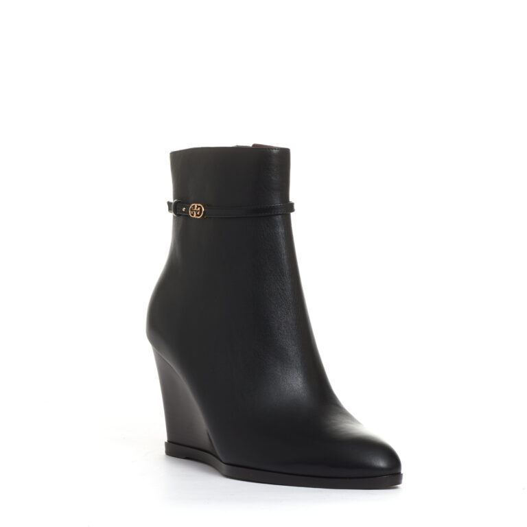 Sorelle Perego stivaletto zeppa 90 mm pelle nera Offerta Giorno del Papà