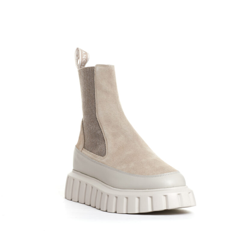 Sorelle Perego chelsea boot pelle beige e camoscio Latest fashion
