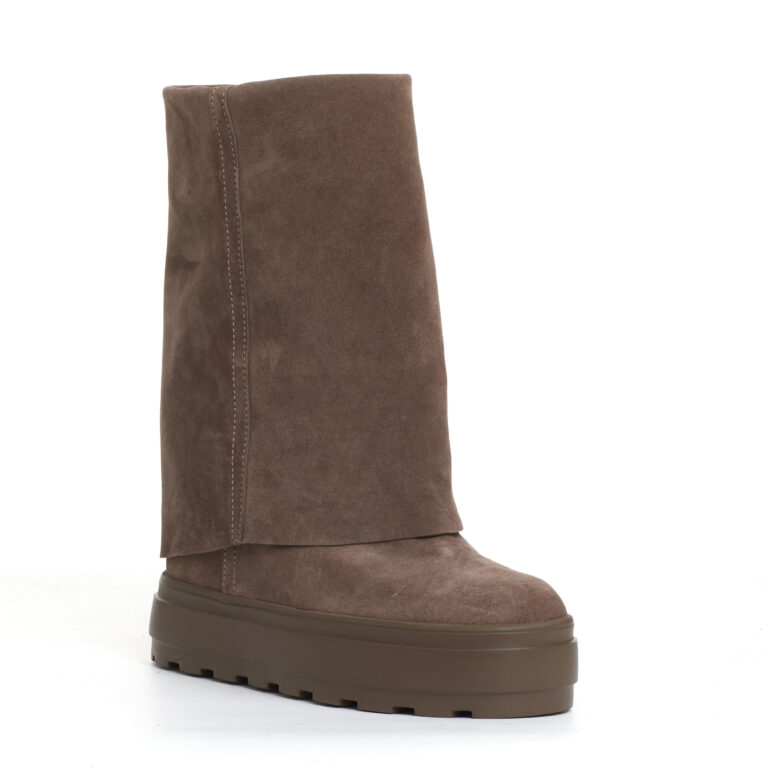 Sorelle Perego stivaletto zeppa interna camoscio tortora Lightning offer