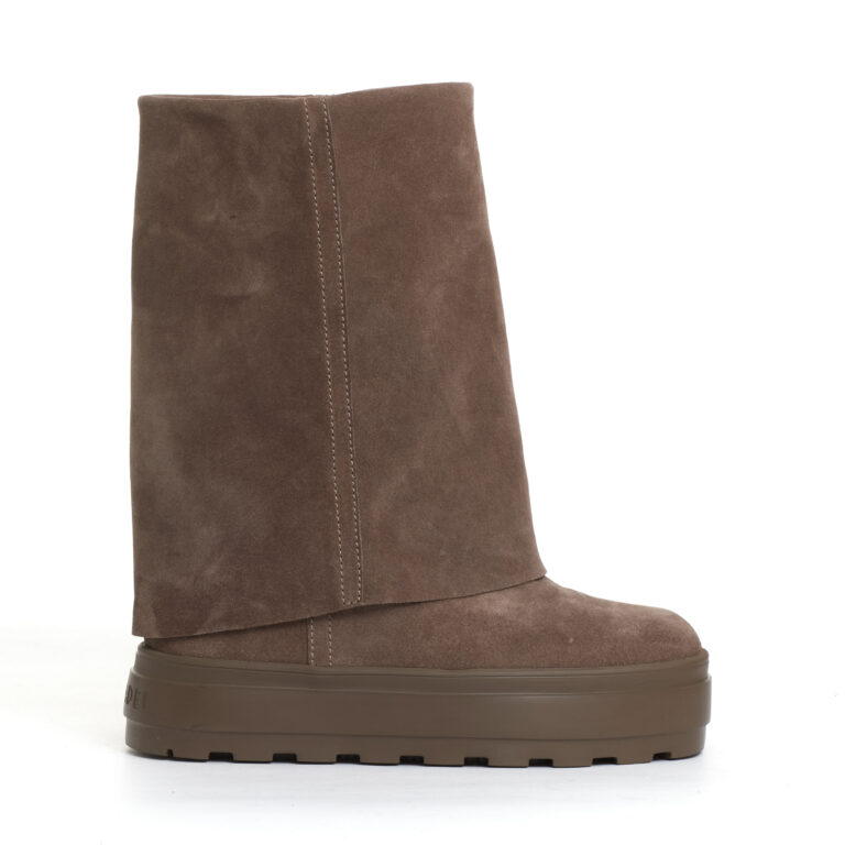 Sorelle Perego stivaletto zeppa interna camoscio tortora Lightning offer