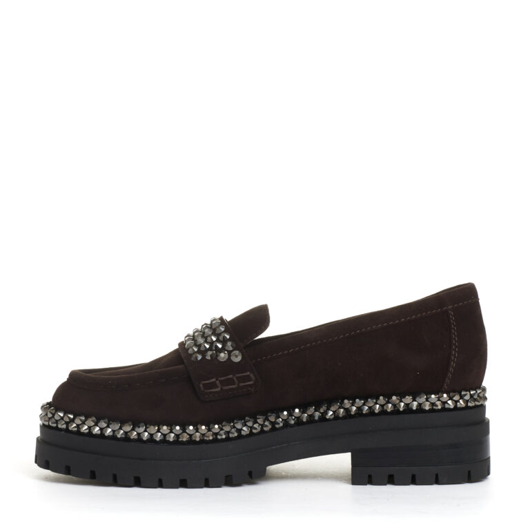 Sorelle Perego mocassino camoscio ebano con strass Offerta settimanale