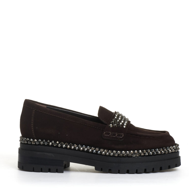 Sorelle Perego mocassino camoscio ebano con strass Offerta settimanale