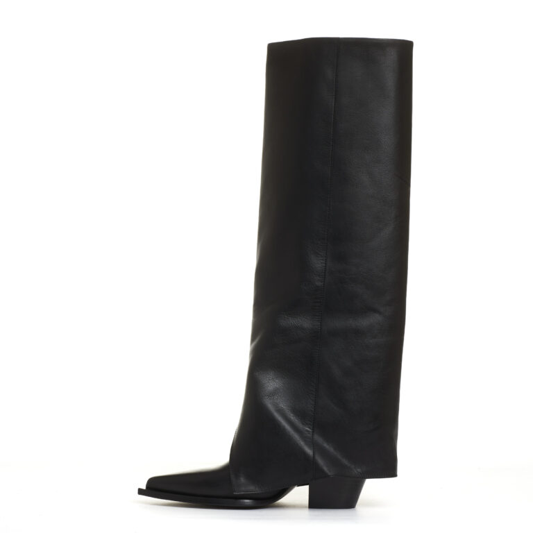Sorelle Perego stivale texano con risvolto nero Latest stili