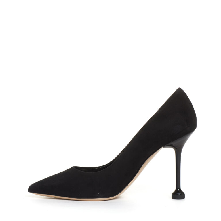 Sorelle Perego pump camoscio nero tacco metallo 100 mm Promozione