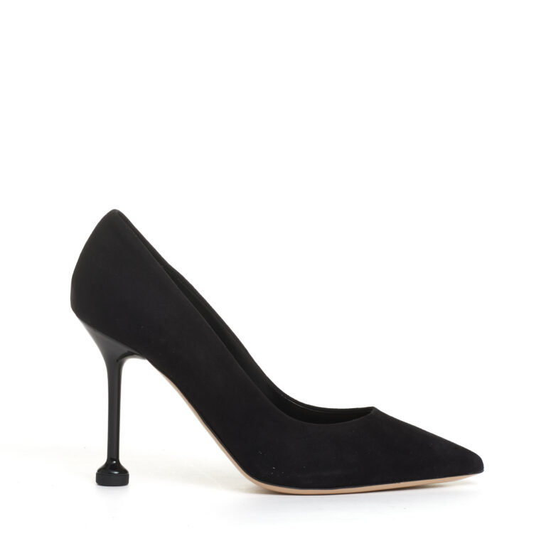 Sorelle Perego pump camoscio nero tacco metallo 100 mm Promozione