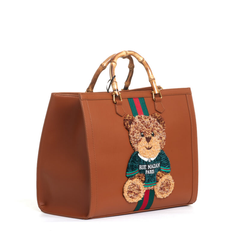 Sorelle Perego tote bag cuoio grande con Teddy e tracolla Soddisfazione Garantita