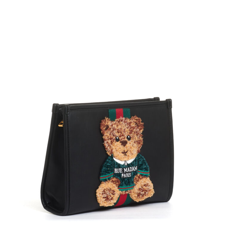 Sorelle Perego clutch nera con Teddy Consegna Veloce