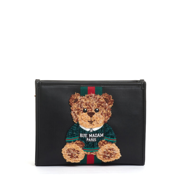 Sorelle Perego clutch nera con Teddy Consegna Veloce